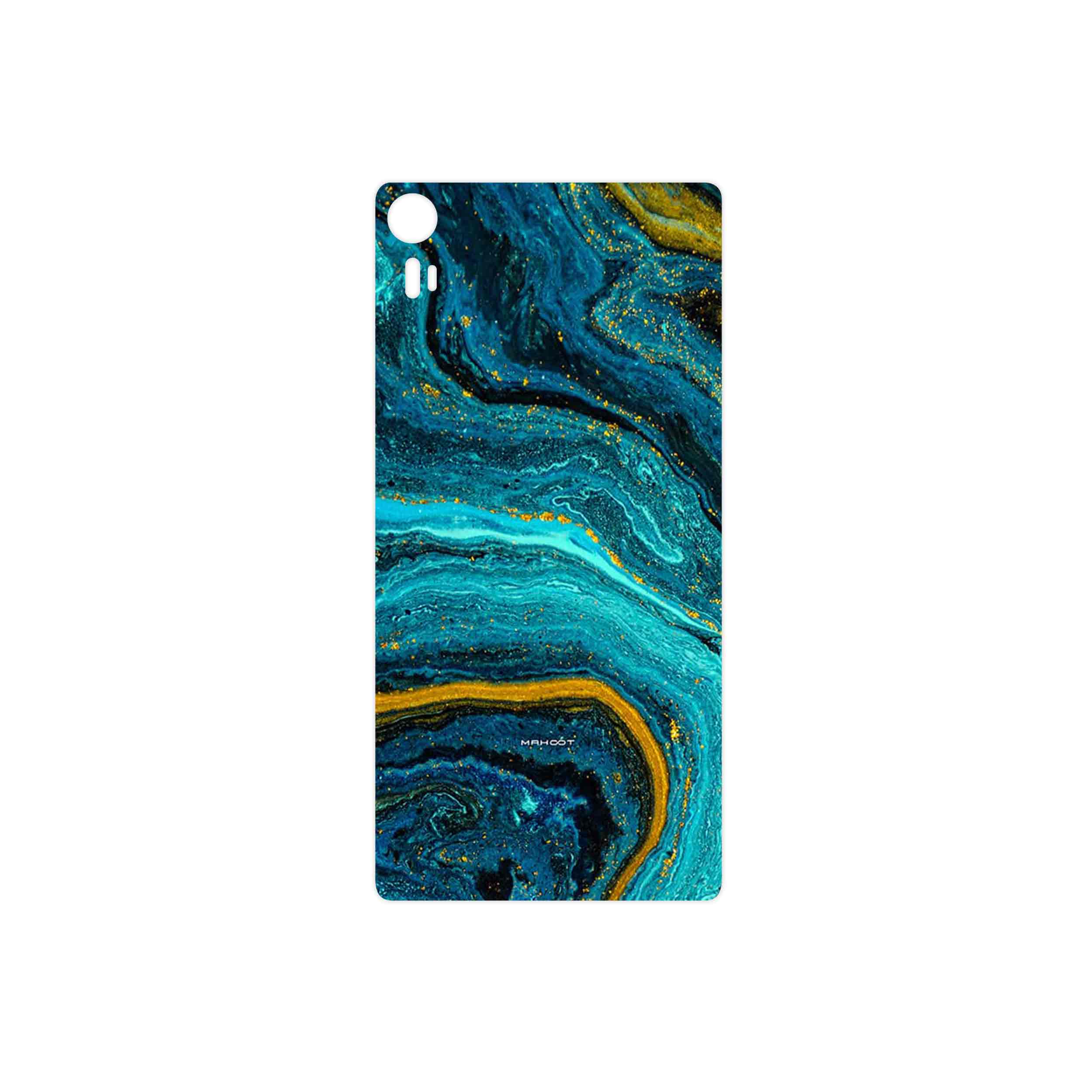 برچسب پوششی ماهوت مدل Turquoise marblewith golden streaks مناسب برای گوشی موبایل لنوو Vibe Shot