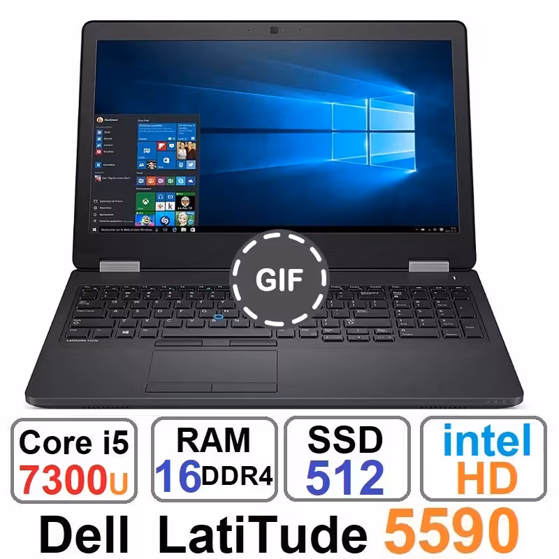 لپ تاپ Dell Latitude 5590 با پردازنده Core i5 7300u یا 8350u و حافظه 512 گیگابایت SSD