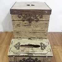 سطل و جا دستمالی چوبی با کیفیت چوب عالی سطل در دار و داخل سطل دارای سطل پلاستیکی جدا شو