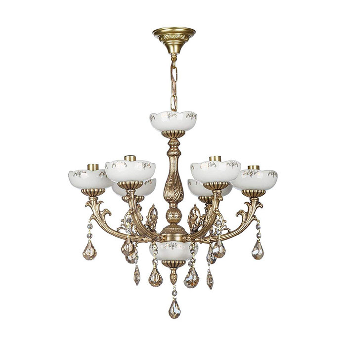 لوستر شش شعله چشمه نور کد C2978/6-AO-WT