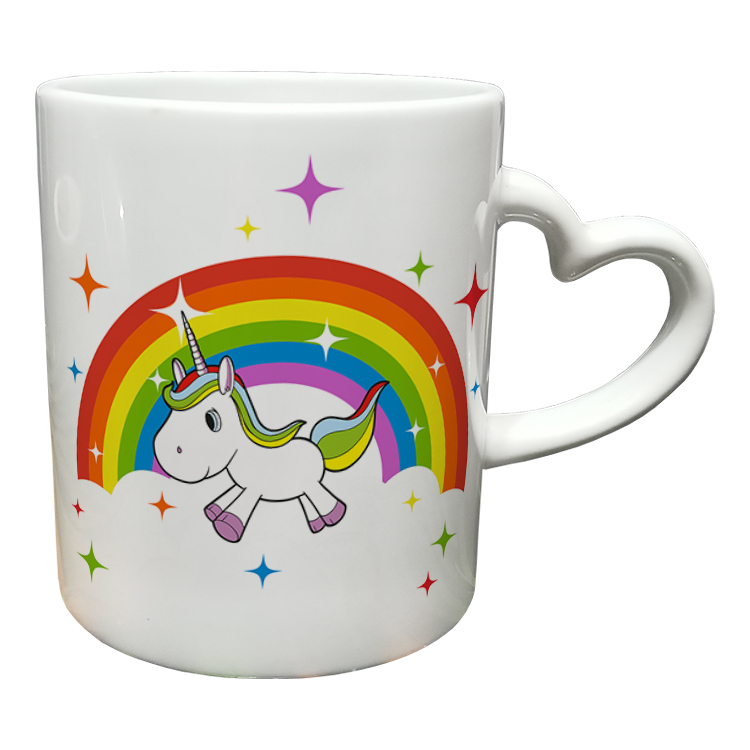 ماگ مدل دسته قلبی طرح یونیکورن کد 13