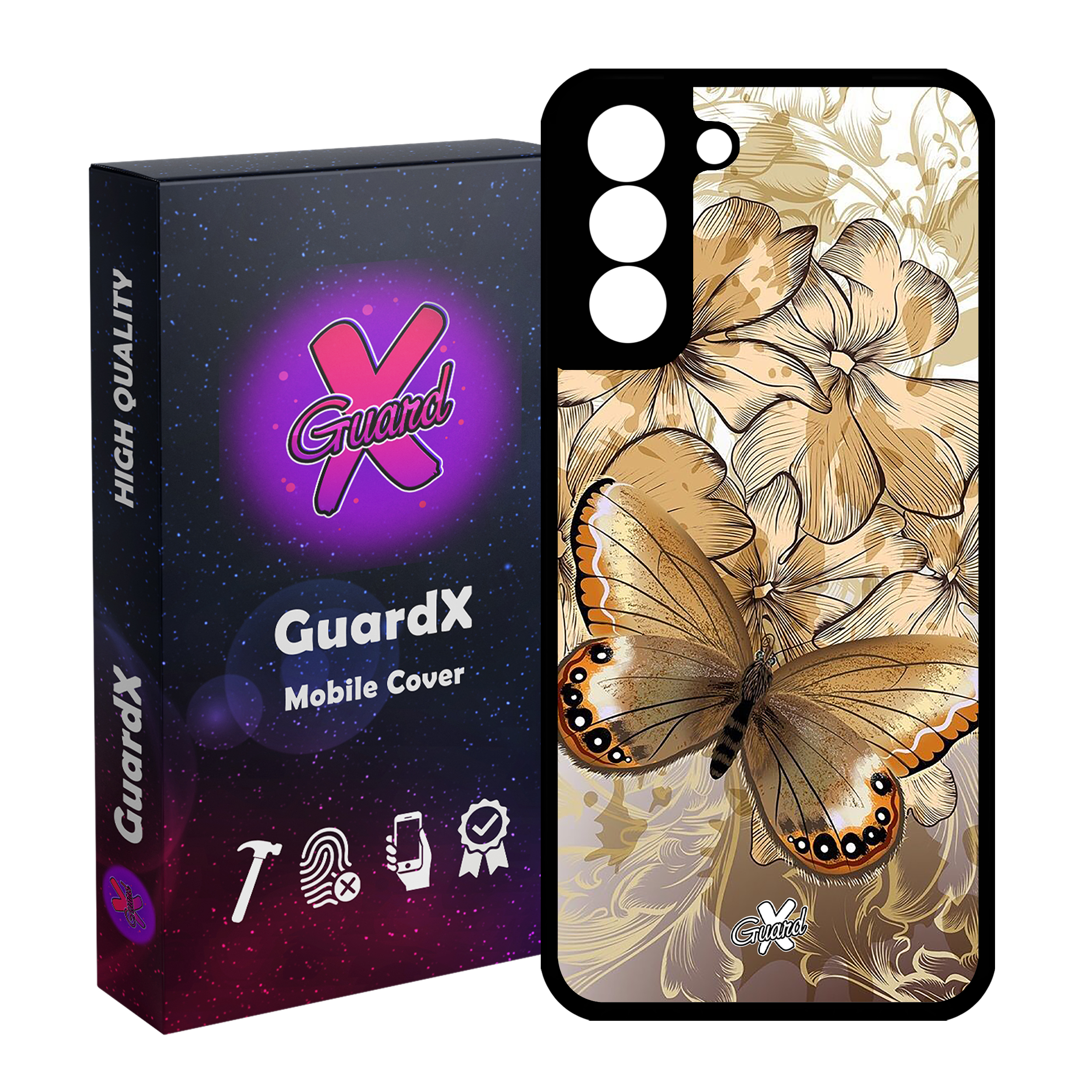 کاور گارد ایکس طرح پروانه مدل Glass10272 مناسب برای گوشی موبایل سامسونگ Galaxy S21