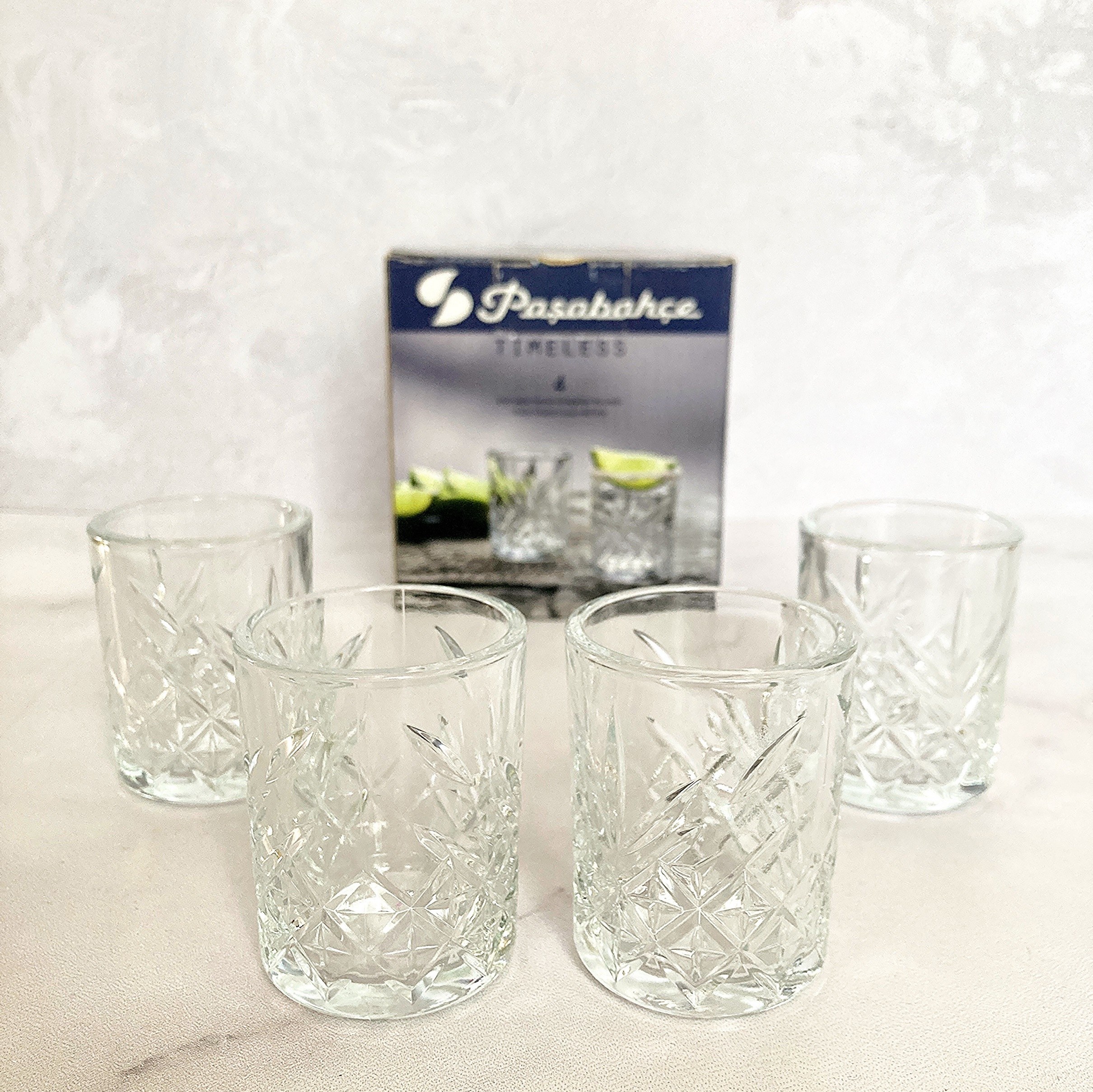 شات بلوری 4عددی طرحدار ترک برند پاشاباغچه