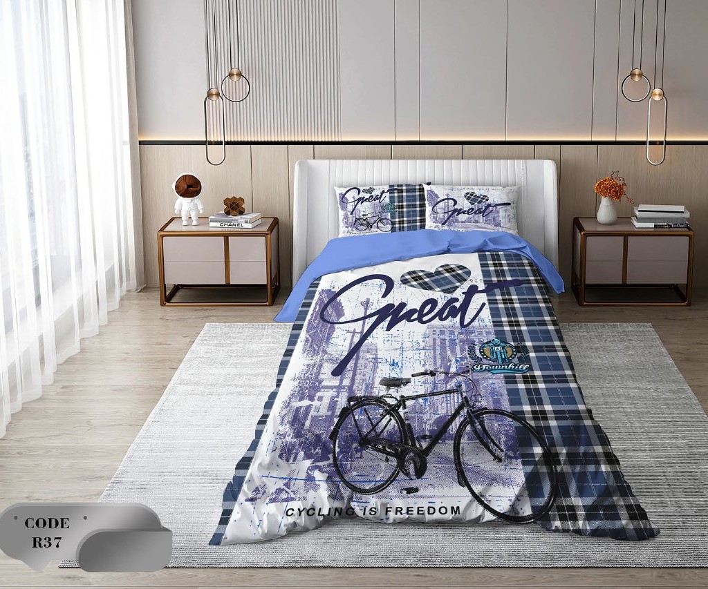 سرویس روتختی 1 نفره 4 تکه ابعاد 1.65 ×2.35 کشدار ضد حساسیت و عرق کد R37 | ست خواب و ست روتختی