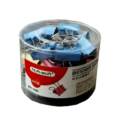 گیره کاغذ تی وای مدل رنگی کد 32 بسته 40 عددی