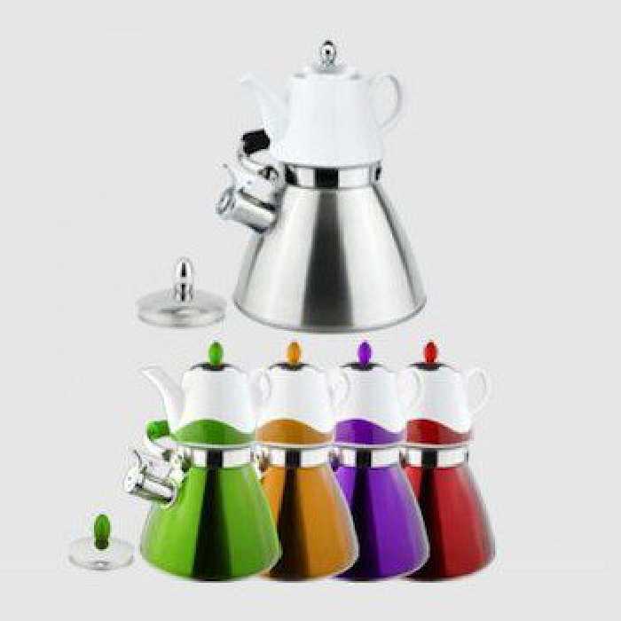 کتری و قوری سوت دار هرمی یونیک کد 7581 (خارجی درجه 1 )