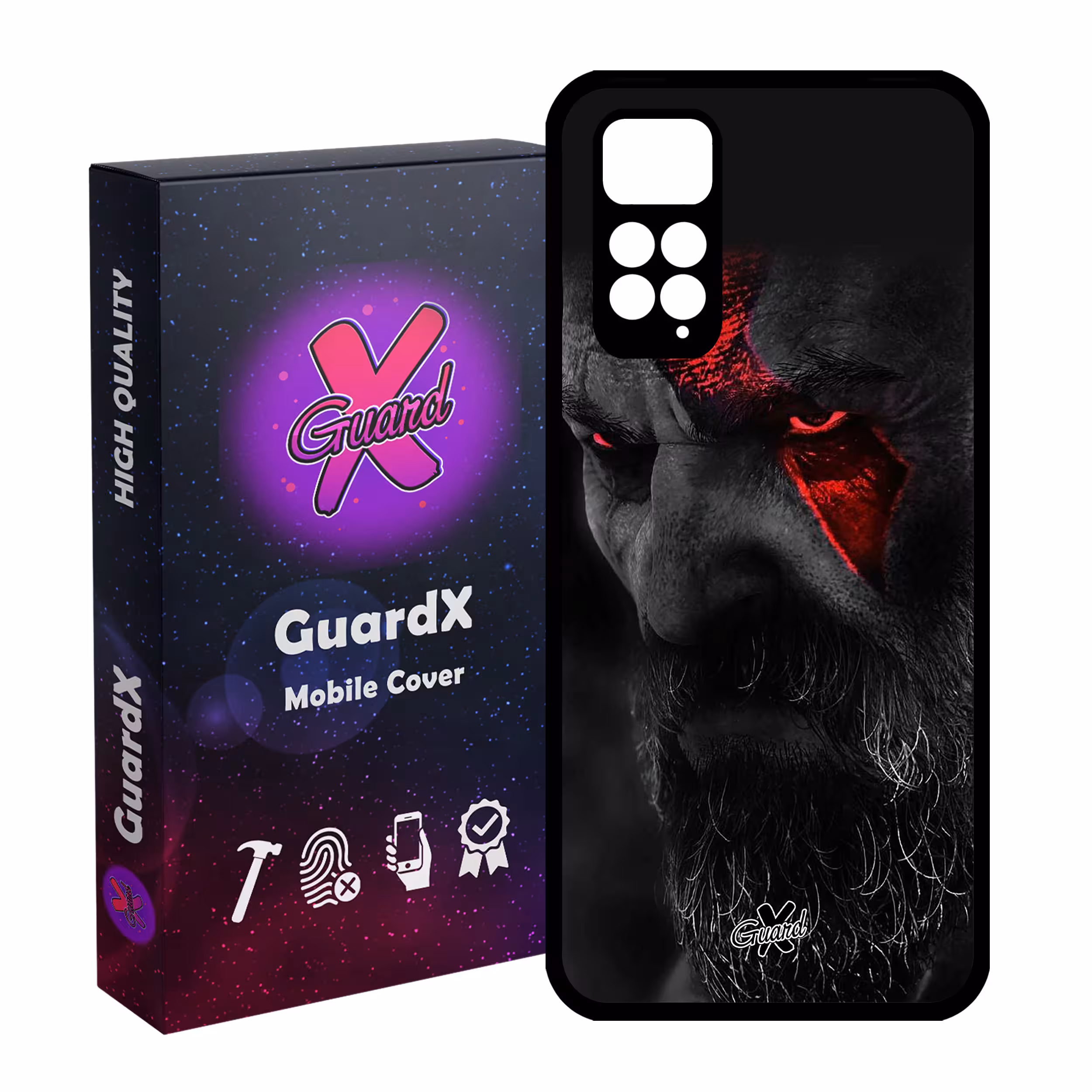 کاور گارد ایکس طرح God of War مدل Glass10349 مناسب برای گوشی موبایل شیائومی Redmi Note 11S/ Note 11 4G