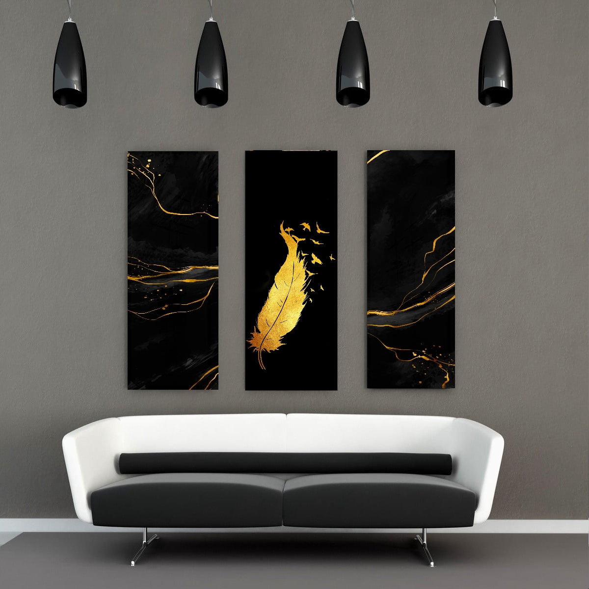 تابلو بوم طرح مدرن مدل پر کد PB368 مجموعه سه عددی