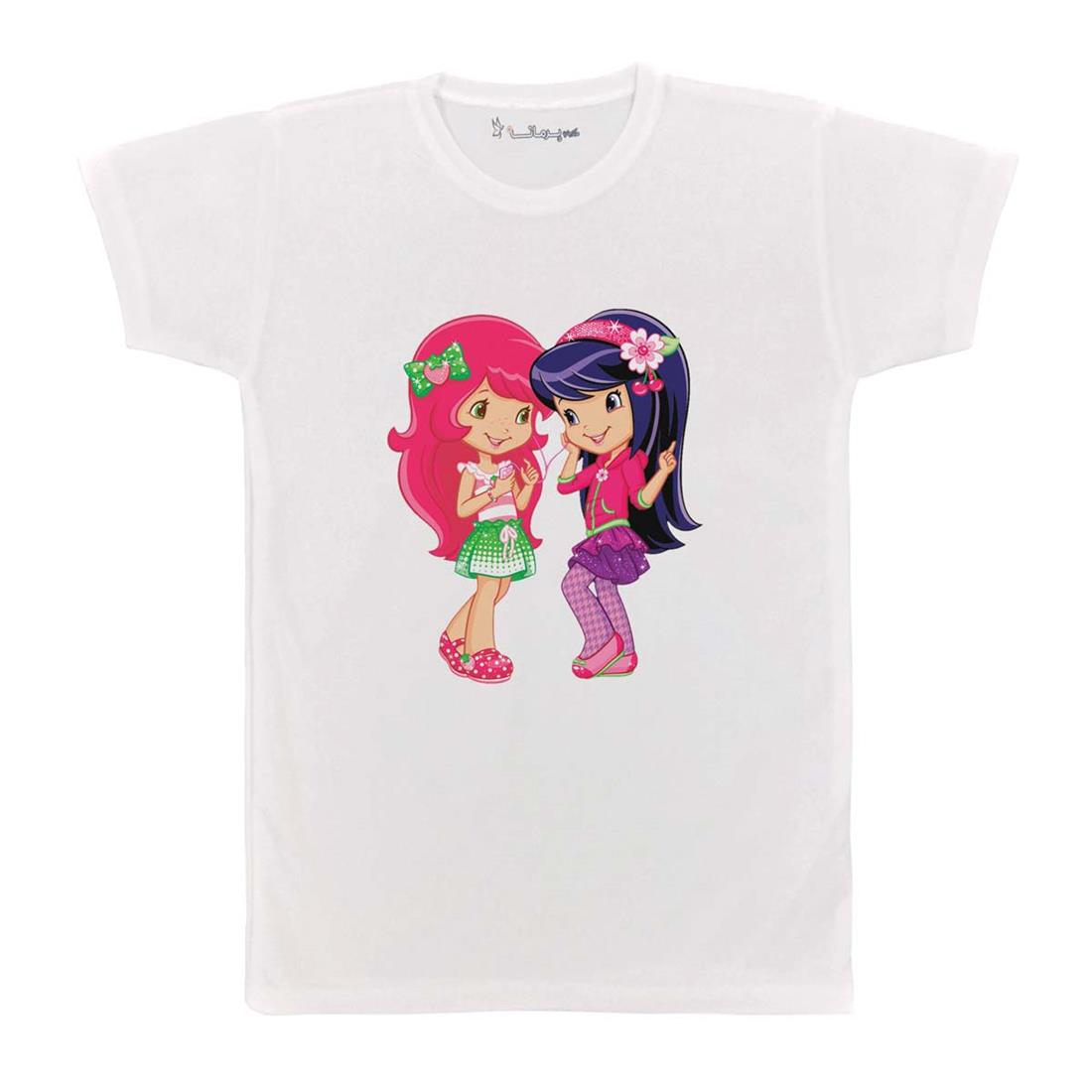 تی شرت بچگانه پرمانه طرح دختر توت فرنگی کد pmt.5174