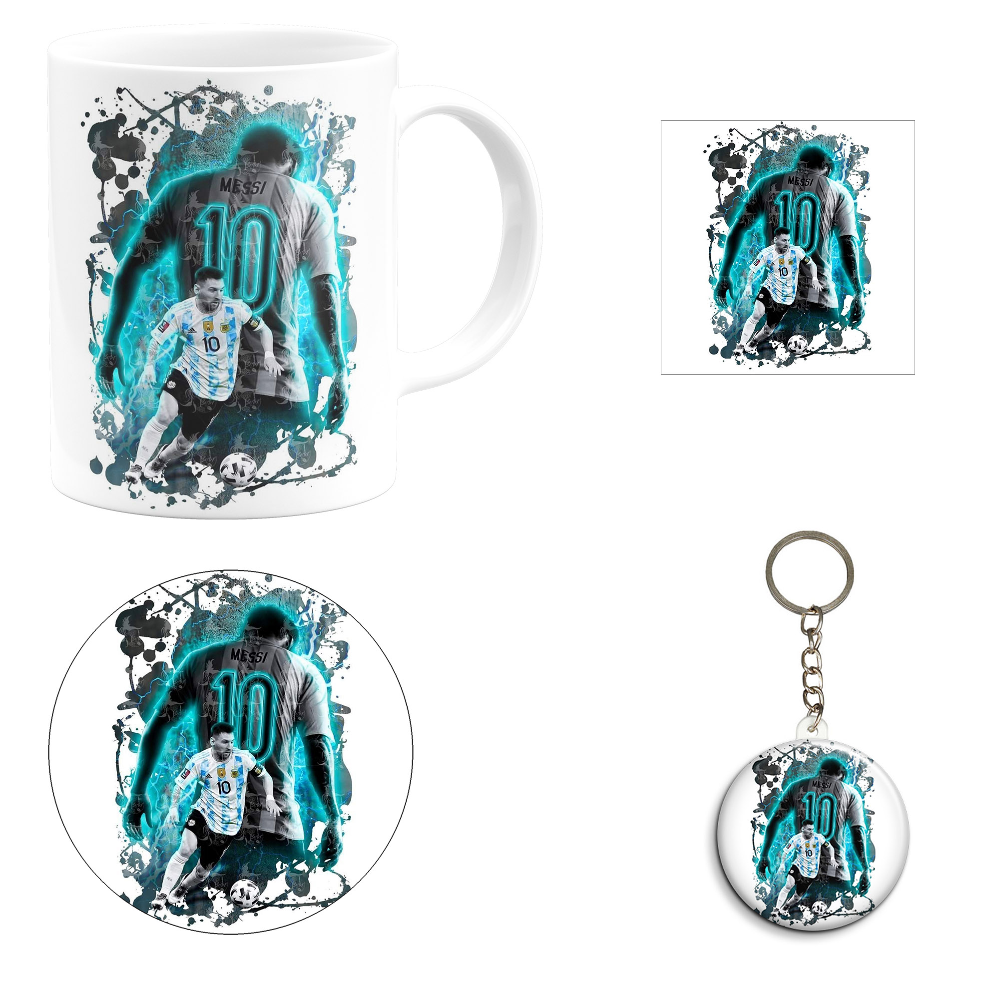 ست هدیه ماگ مدل لیونل مسی طرح Lionel Messi کد M6