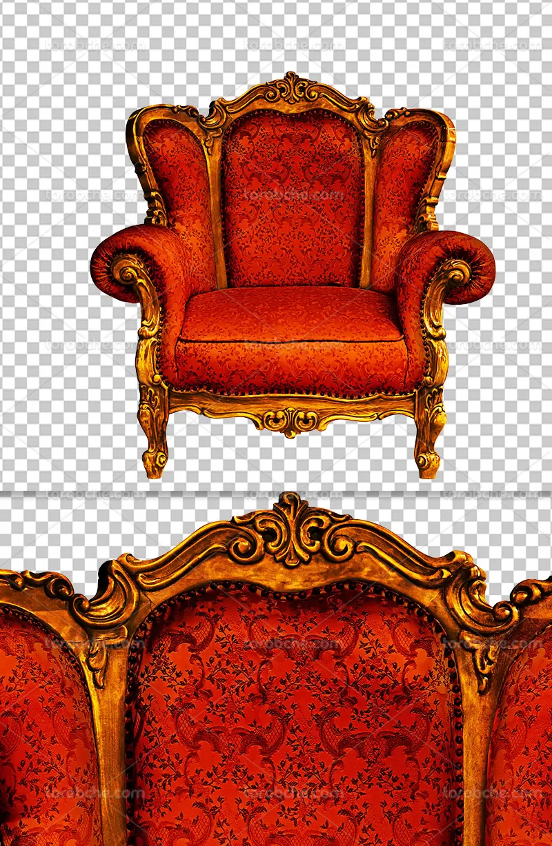 عکس مبل سنتی قرمز دوربری | گرافیک با طعم تربچه