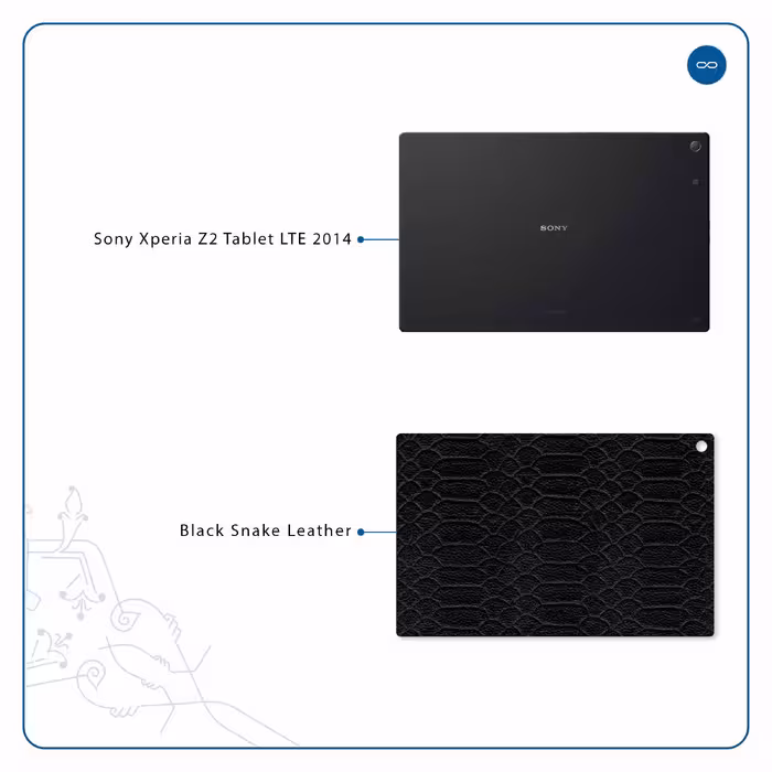 برچسب پوششی ماهوت مدل Black-Snake-Leather مناسب برای تبلت سونی Xperia Z2 Tablet LTE 2014
