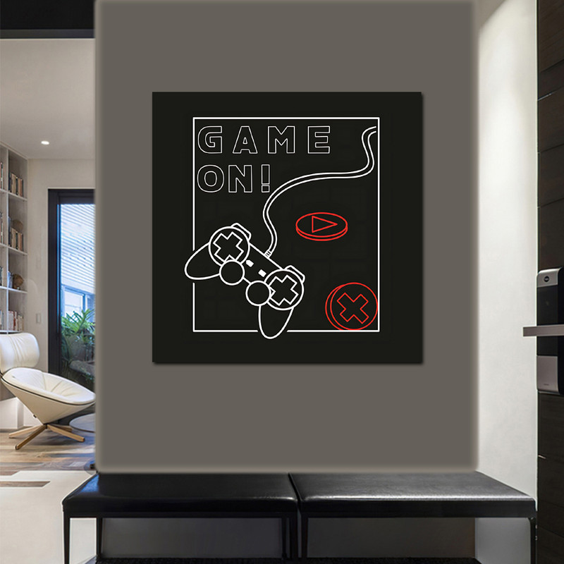 تابلو شاسی مدل گیمینگ طرح GAME ON کد 71 | دنیای قاب