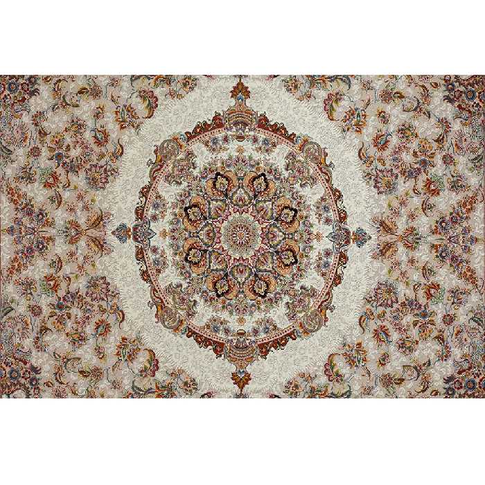 فرش ماشینی افرند کد 2235 زمینه نقره ای