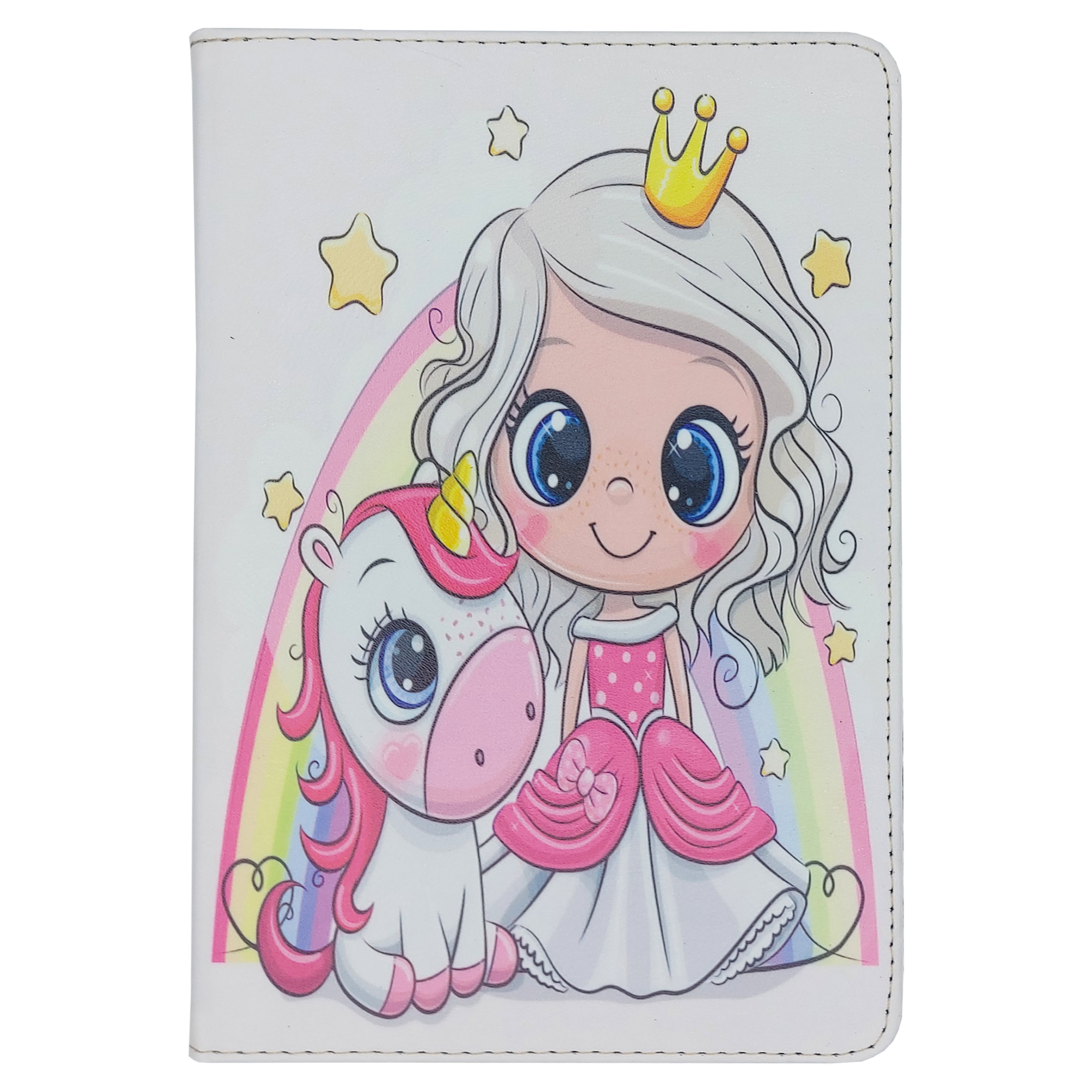 کیف کلاسوری طرح یونی کورن و دختر پرنسس کد TB305 مناسب برای تبلت سامسونگ Galaxy Tab A8 10.5 / X200 / X205