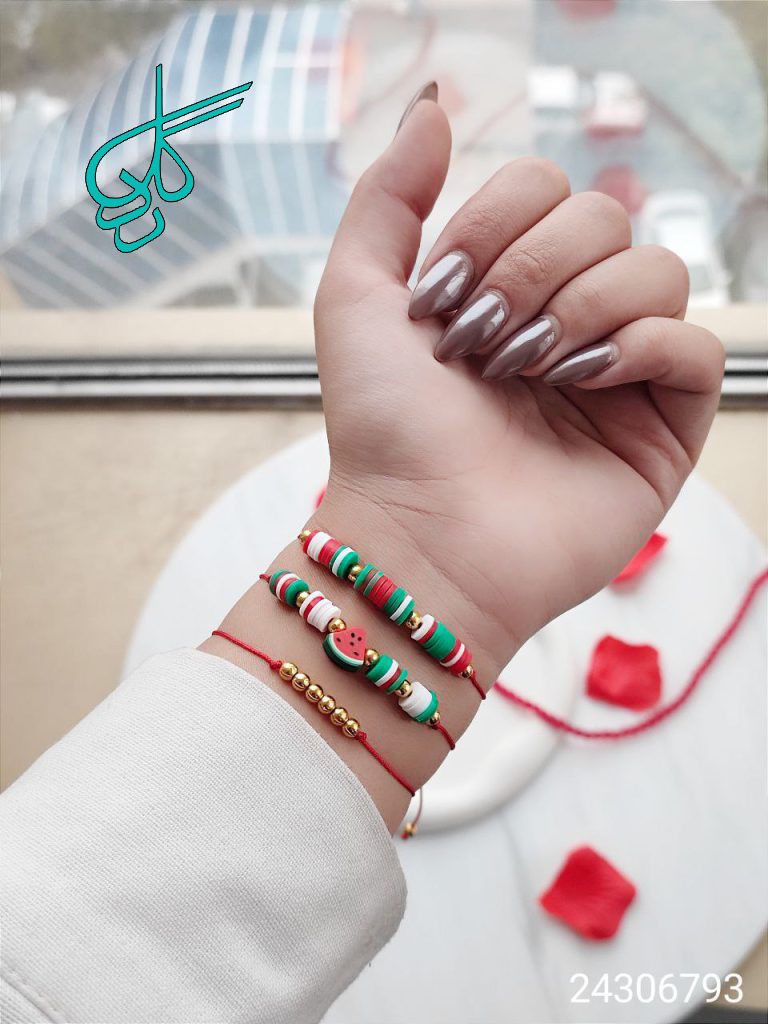 خرید دستبند نخی سه تایی ویژه شب یلدا کد 1216709 - ردگل