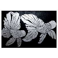 تابلو نقاشی ورق نقره طرح ماهی کد 0169