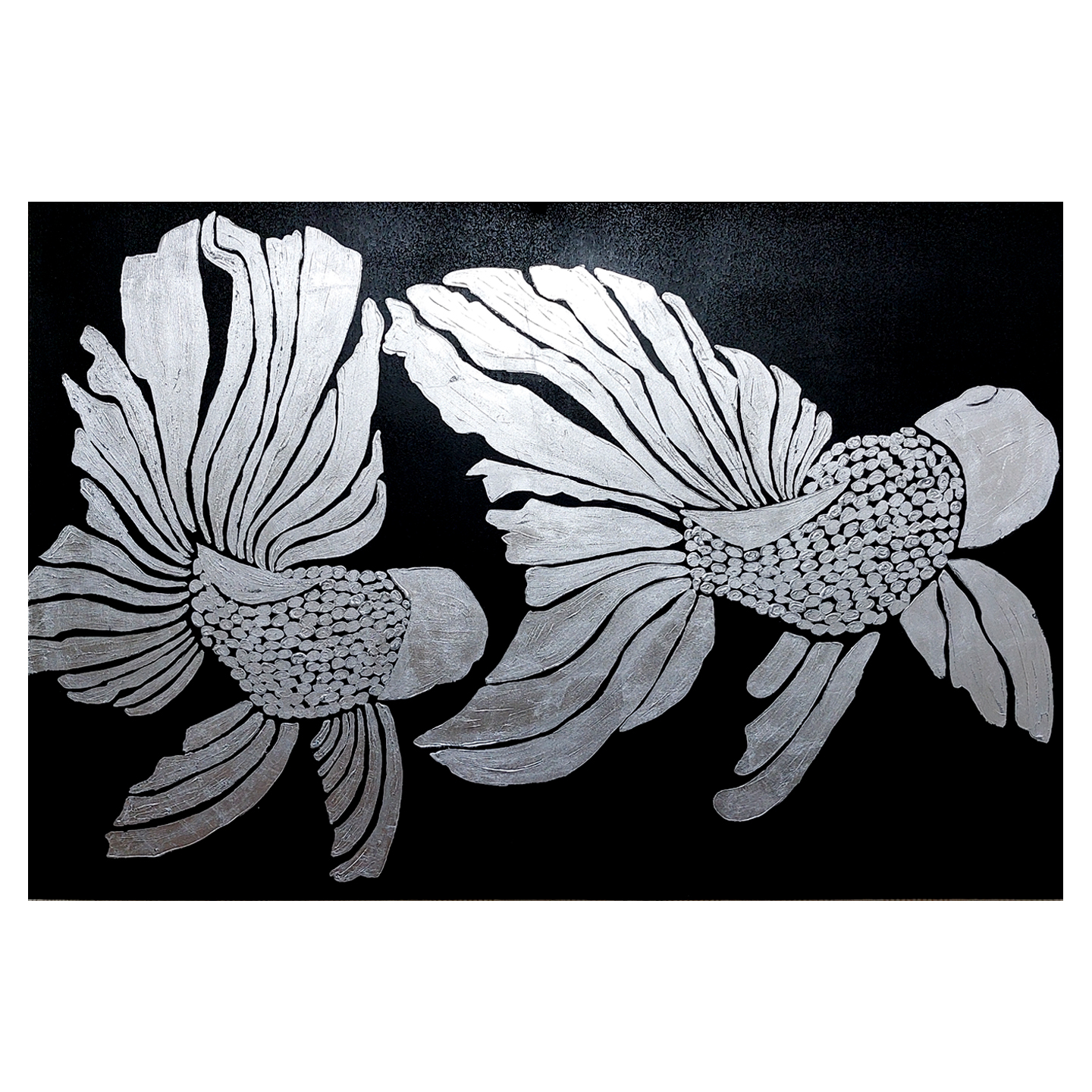 تابلو نقاشی ورق نقره طرح ماهی کد 0169