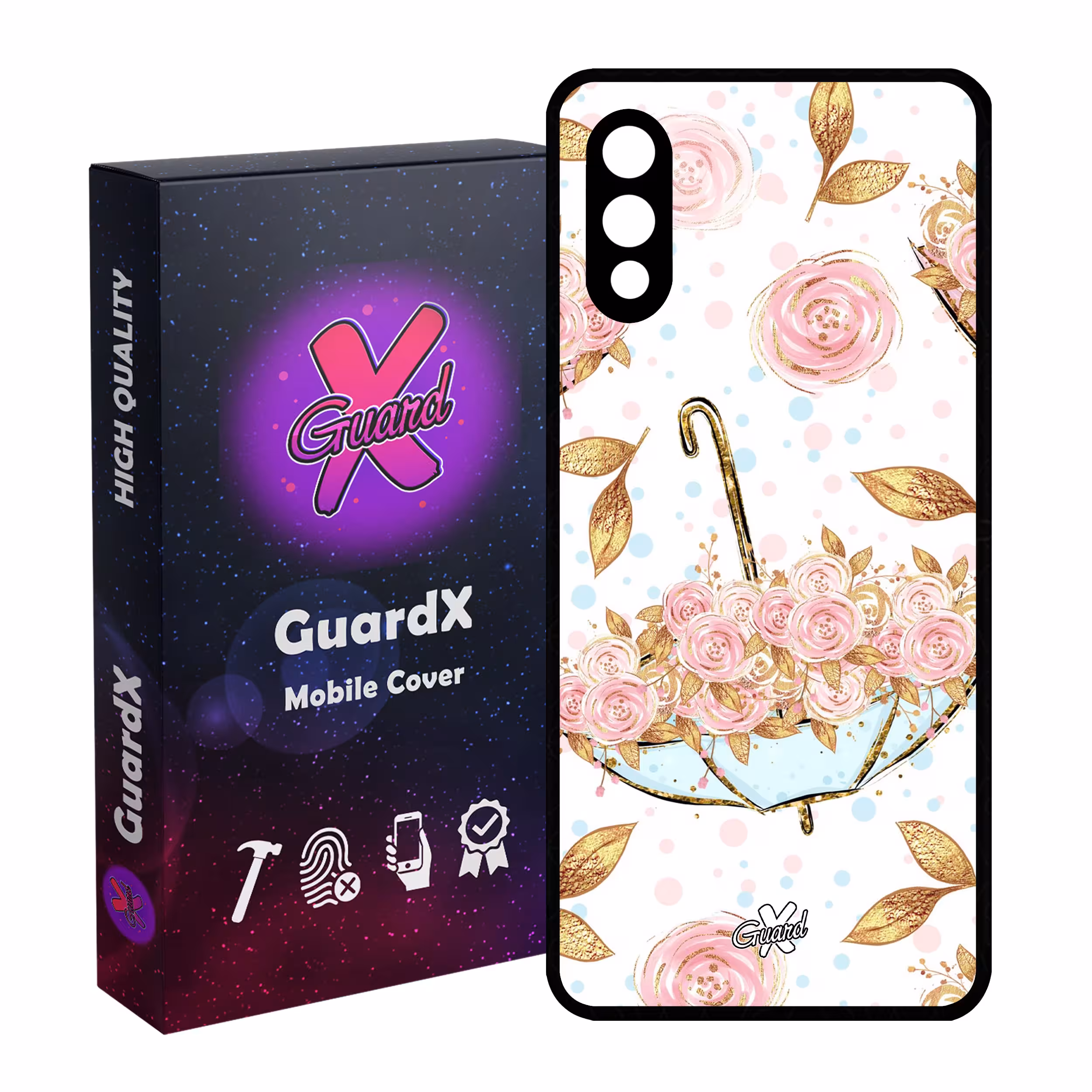 کاور گارد ایکس طرح Flower مدل Glass10107 مناسب برای گوشی موبایل سامسونگ Galaxy A02 / M02