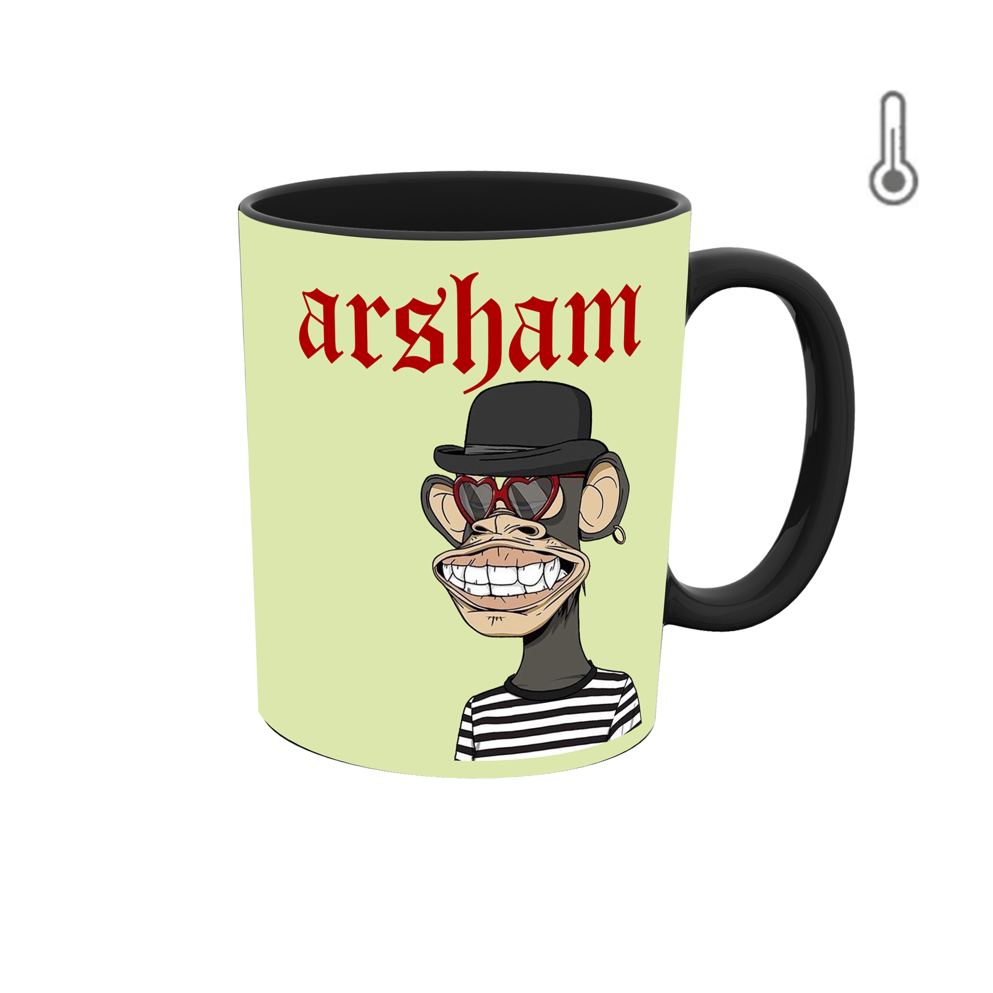 ماگ حرارتی طرح اسم ارشام مدل میمون NFT  