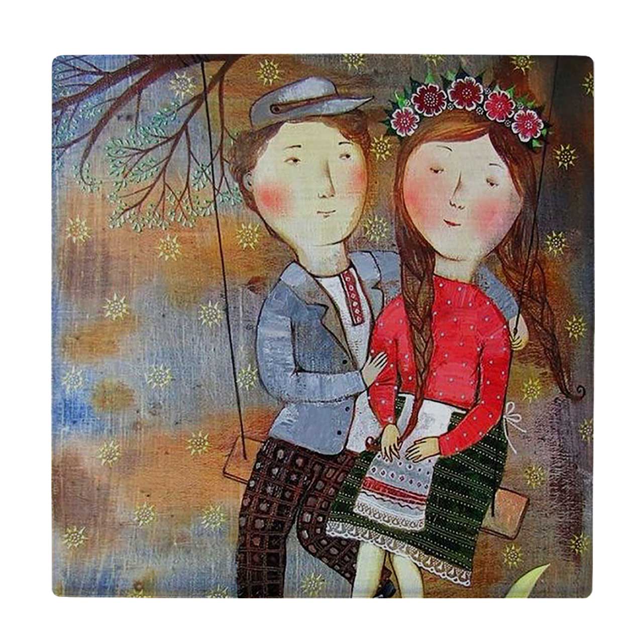 کاشی کارنیلا طرح نقاشی عشاق کد wkk1159