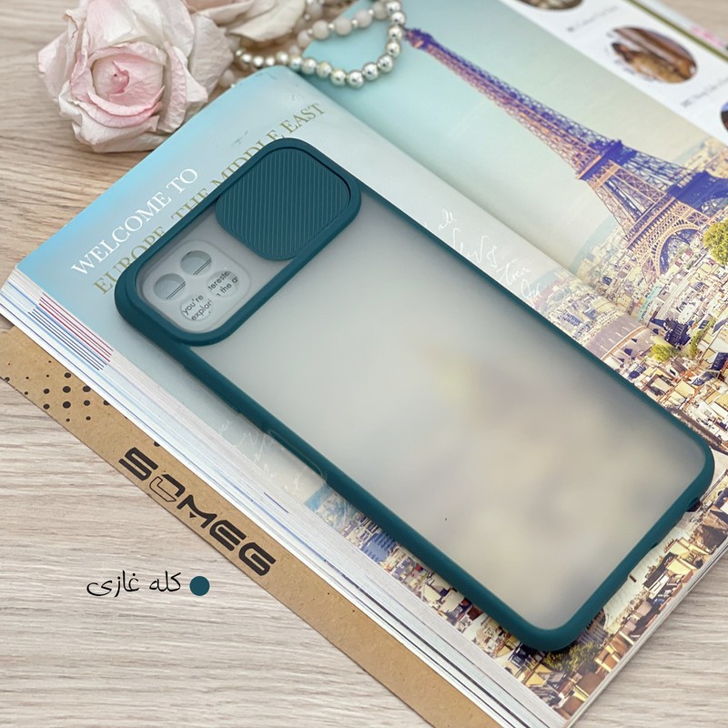 قاب PC مات محافظ لنز دار کشویی مناسب برای گوشی موبایل Samsung Galaxy A22 5G