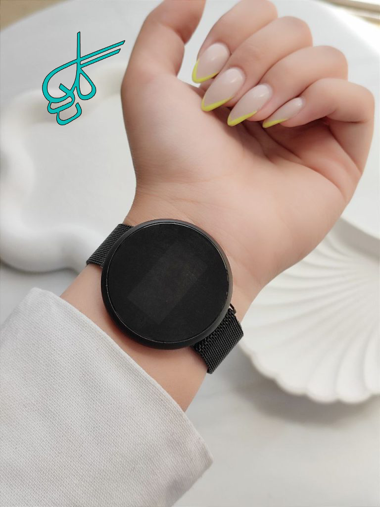 خرید ساعت لمسی مگنتی گرد led بند حصیری با کیفیت کد 1919846 - ردگل