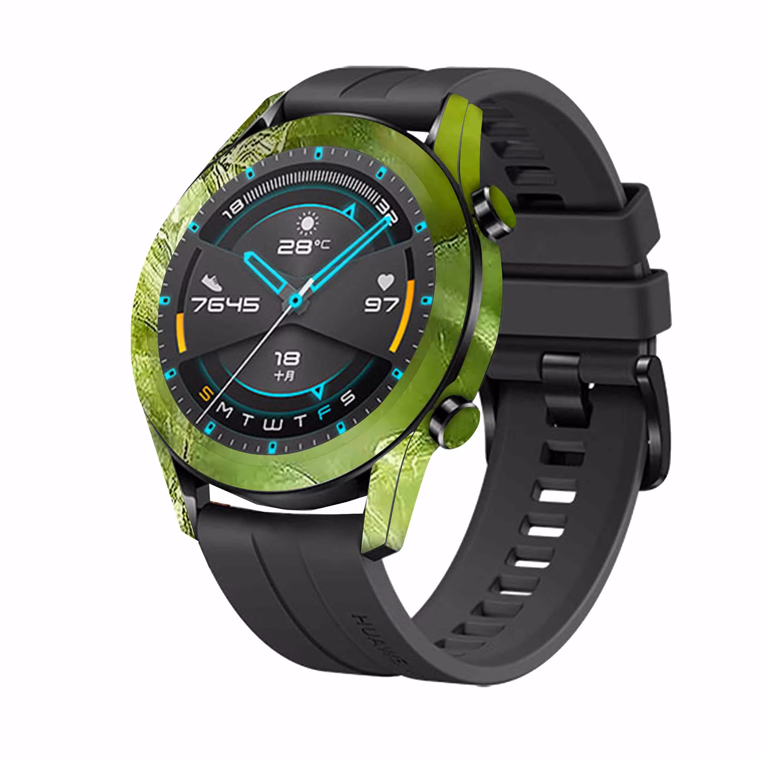برچسب ماهوت طرح Green-Crystal-Marble مناسب برای ساعت هوشمند هوآوی Watch GT2