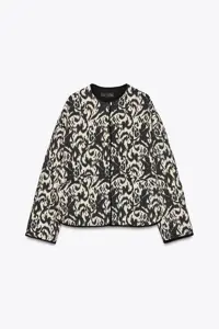 پافر طرحدار زنانه زارا SNAKESKIN PRINT PUFFER JACKET | تهران زارا TehranZara