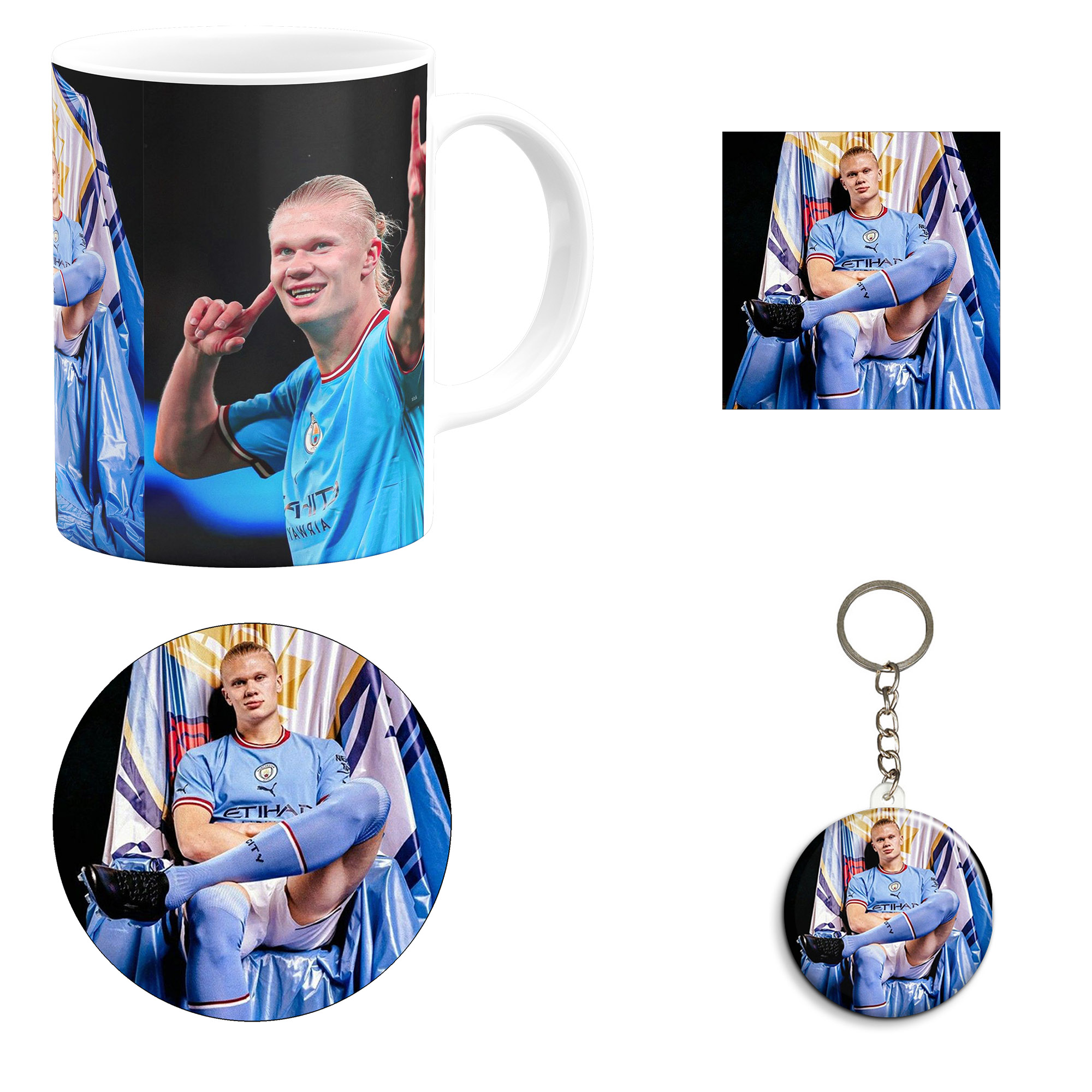 ست هدیه ماگ مدل هالند طرح Haalland کد M9