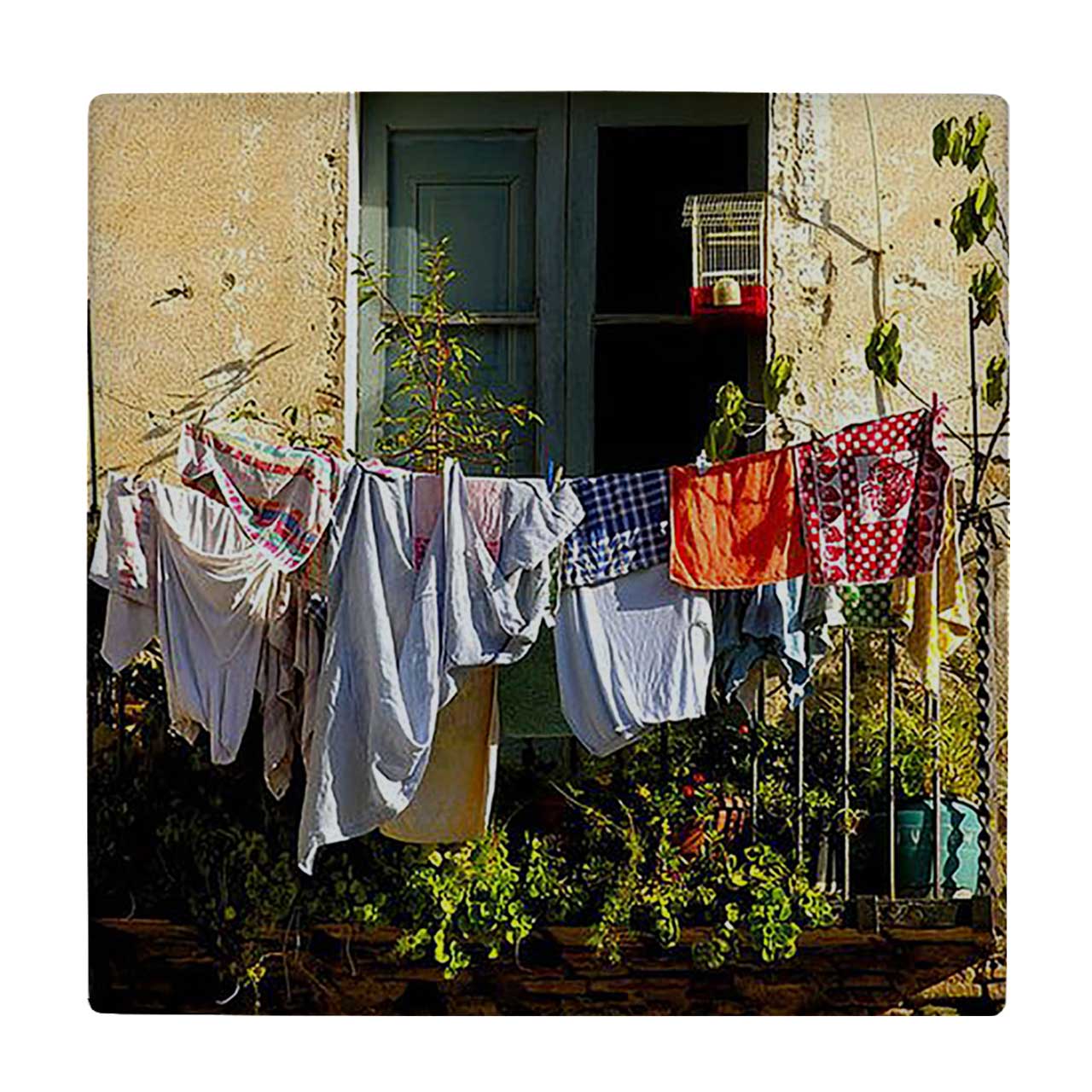  کاشی کارنیلا طرح حیاط قدیمی و بند رخت کد wkk3647