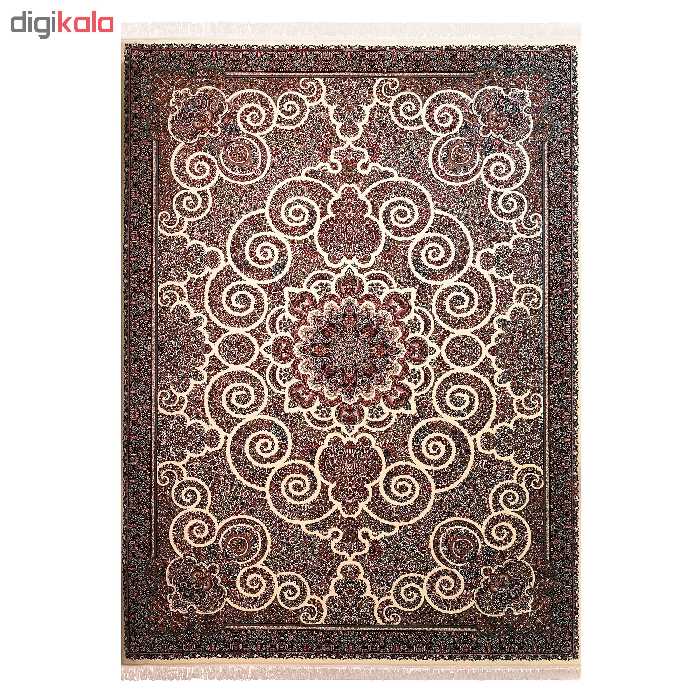 فرش ماشینی زمرد مشهد مدل 2100067 زمینه کرم