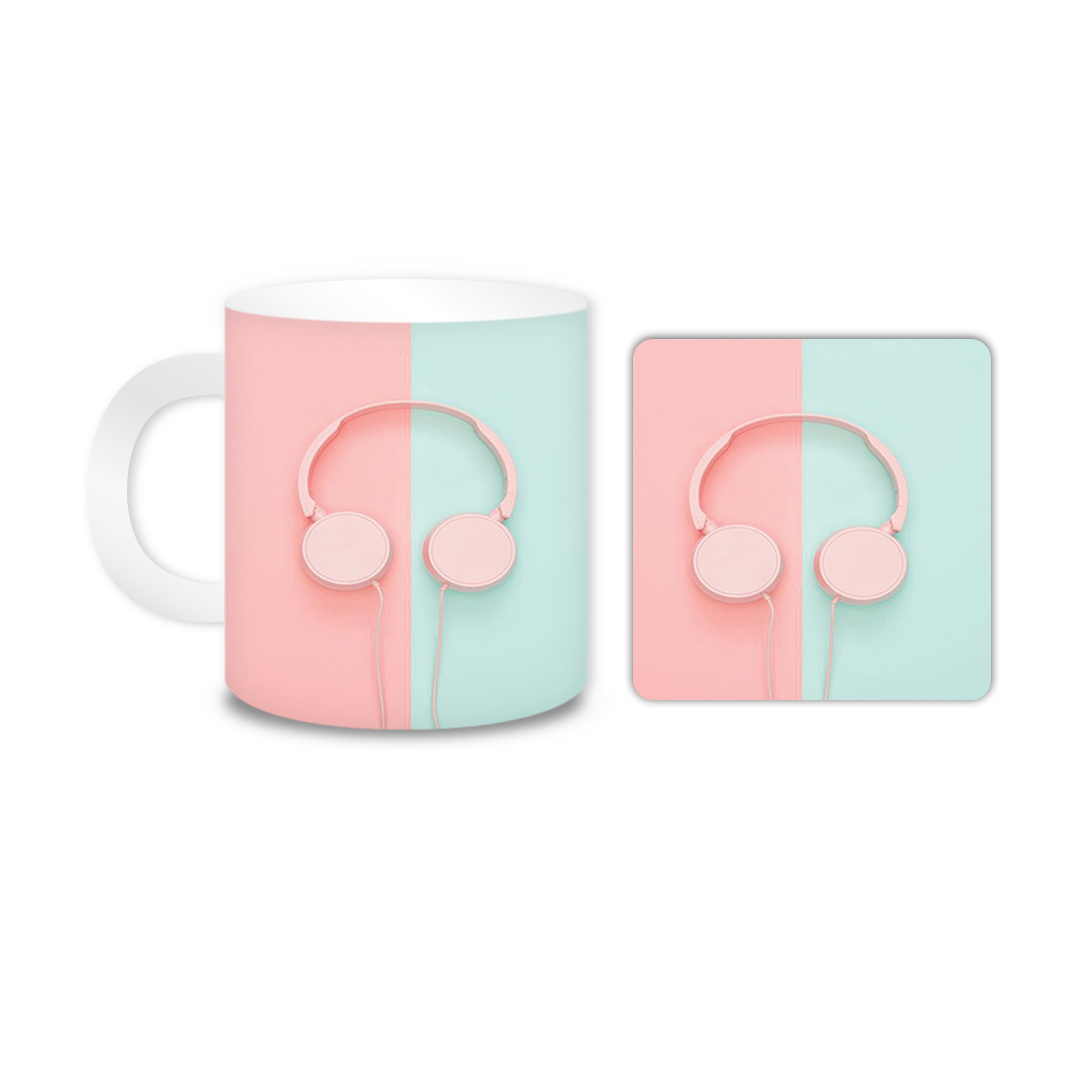 ماگ مدل هدست کد 1446 به همراه زیر لیوانی