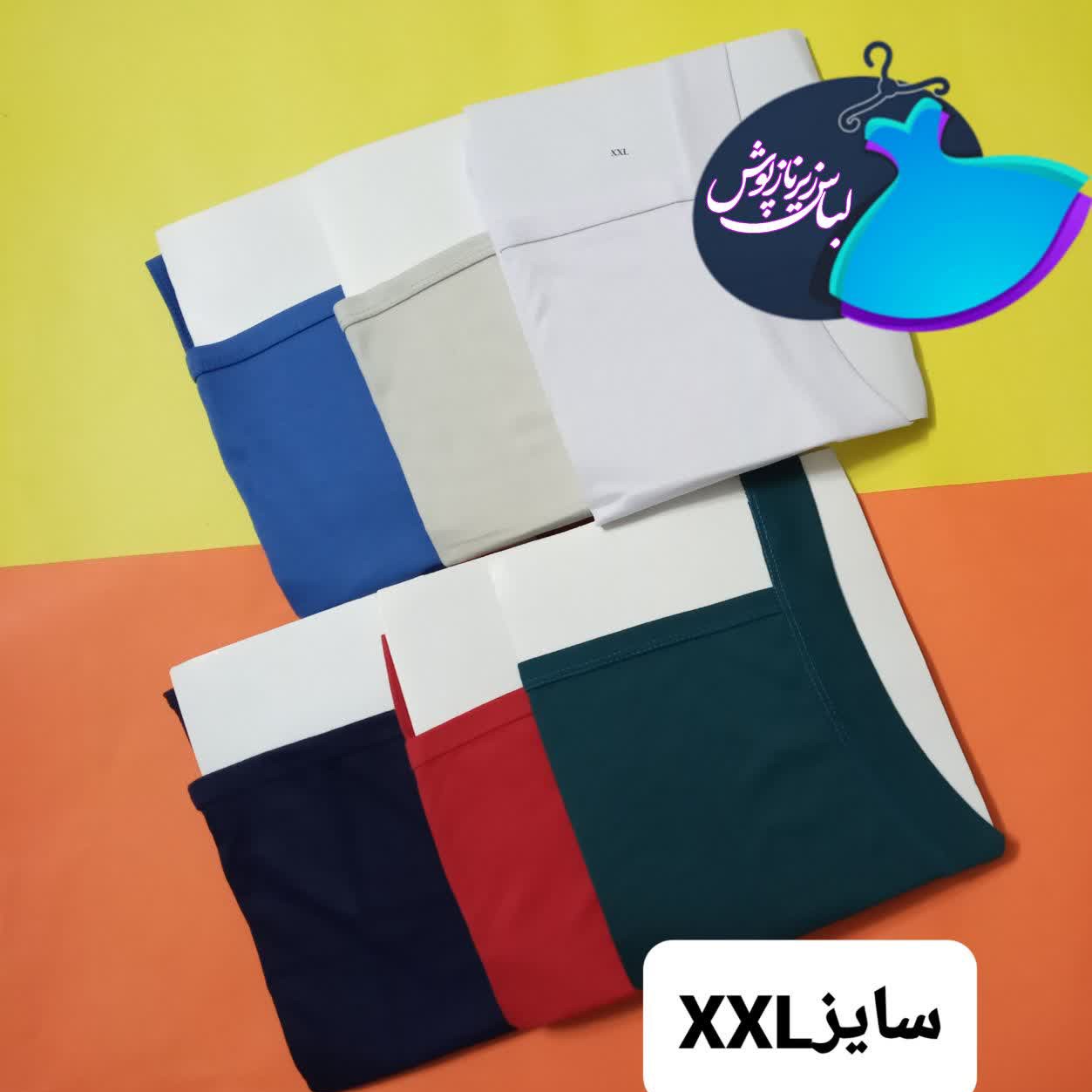 پک3تایی زیرپوش مردانه یقه خشتی 100درصد کتان رنگی سایزXXL رنگهای متنوع