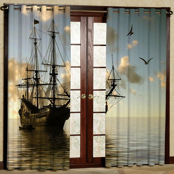 پرده مدل قایق هازان پانچی کد 1 سایز 280x140 سانتی متر