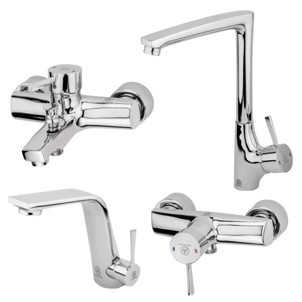 ست شیرآلات قهرمان مدل الماس دسته ارکیده