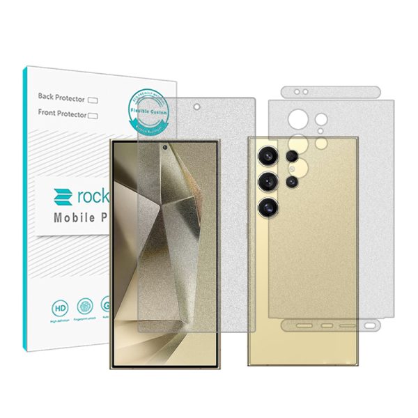 گلس صفحه نمایش و پشت گوشی سامسونگ S24 Ultra مدل نانو هیدروژل گیمینگ برند راک اسپیس کد MS