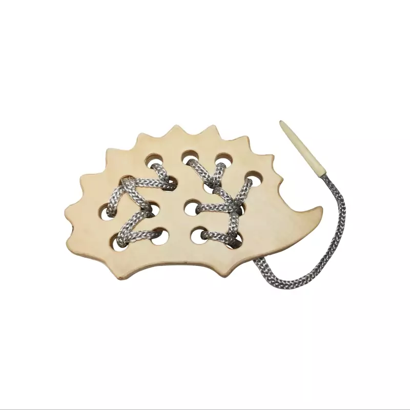 اسباب بازی چوبی  مناسب دست ورزی بازی دوخت جوجه تیغی