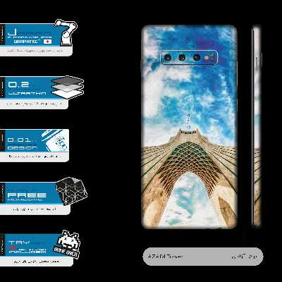 برچسب پوششی ماهوت مدل AZADI-Tower-FullSkin مناسب برای گوشی موبایل سامسونگ Galaxy S10 Plus