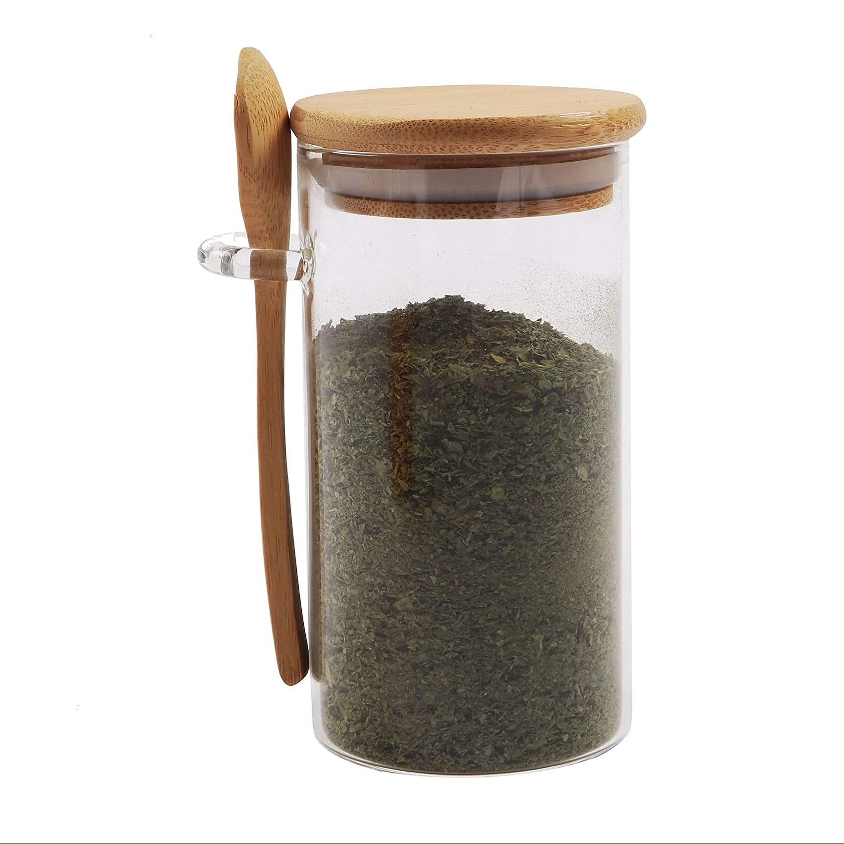 بانکه (جا حبوباتی) 1 عددی بامبو شیشه ای پیرکس مدل  H15.6D6.5 کد Gw90302013