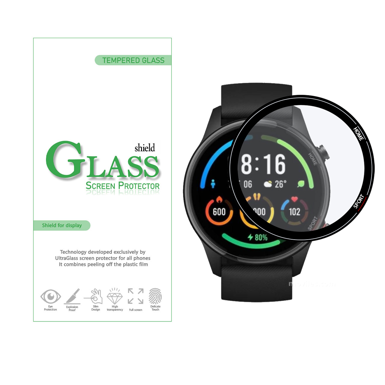 محافظ صفحه نمایش شیلد گلس مدل PMMA مناسب برای ساعت هوشمند آنر MagicWatch 2 42 mm