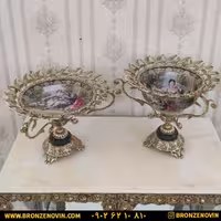 ست پذیرایی میوه خوری برنز و شیرینی خوری برنز مدل مریم کد 5713