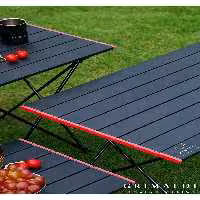 میز کمپ مشکی سیاه کمپینگ اردوگاه آلومینیومی تاشو و پیک نیک مدل گسترده 66 X 47 51 سانتی متر GRİMALDİ