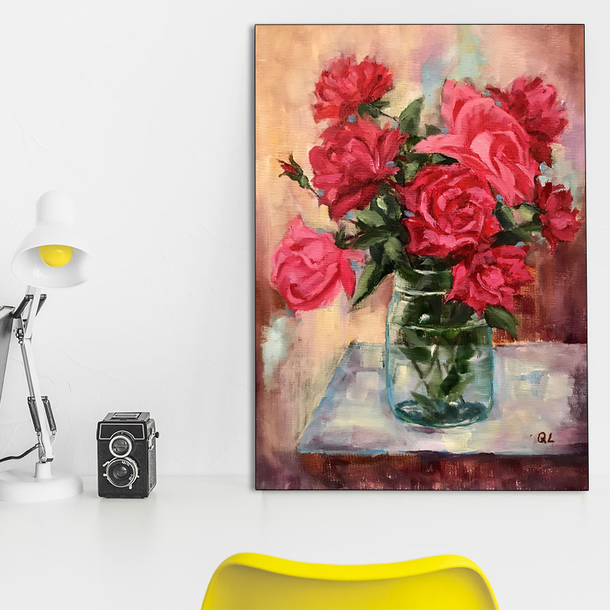 تابلو شاسی گالری استاربوی طرح گل رز مدل Art 38