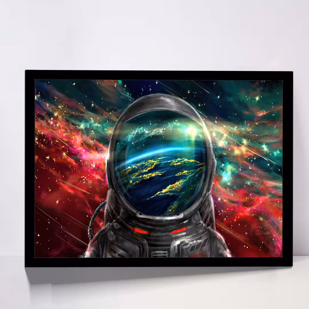 تابلو مدل astronaut colorful galaxy کد F-10041
