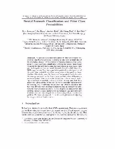 خرید و دانلود نسخه کامل کتاب Neural Network Classification and Prior Class Probabilities. State of the Art Surveys (Article)