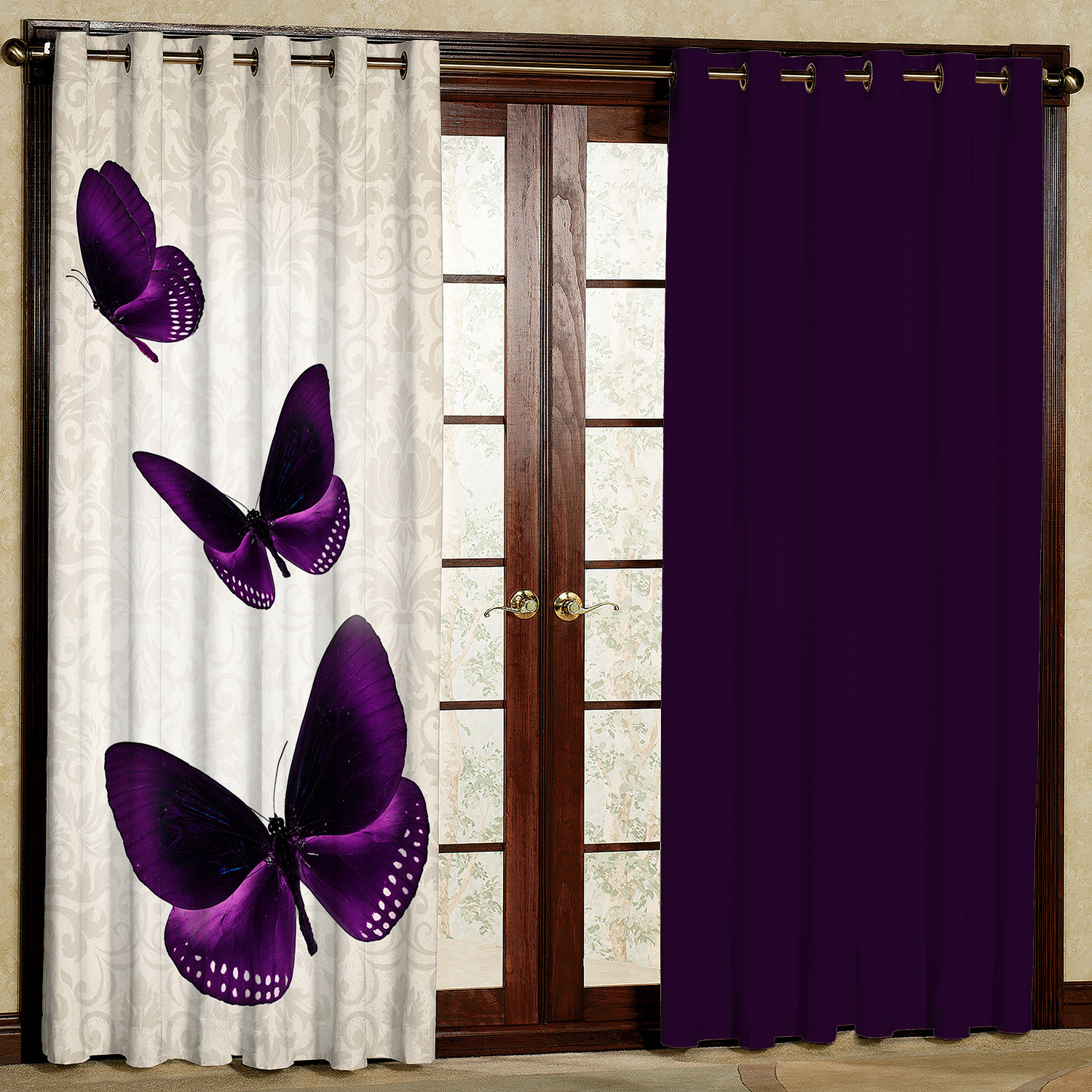 پرده مدل پروانه ساده هازان پانچی کد 4461a سایز 140x200 سانتی متر