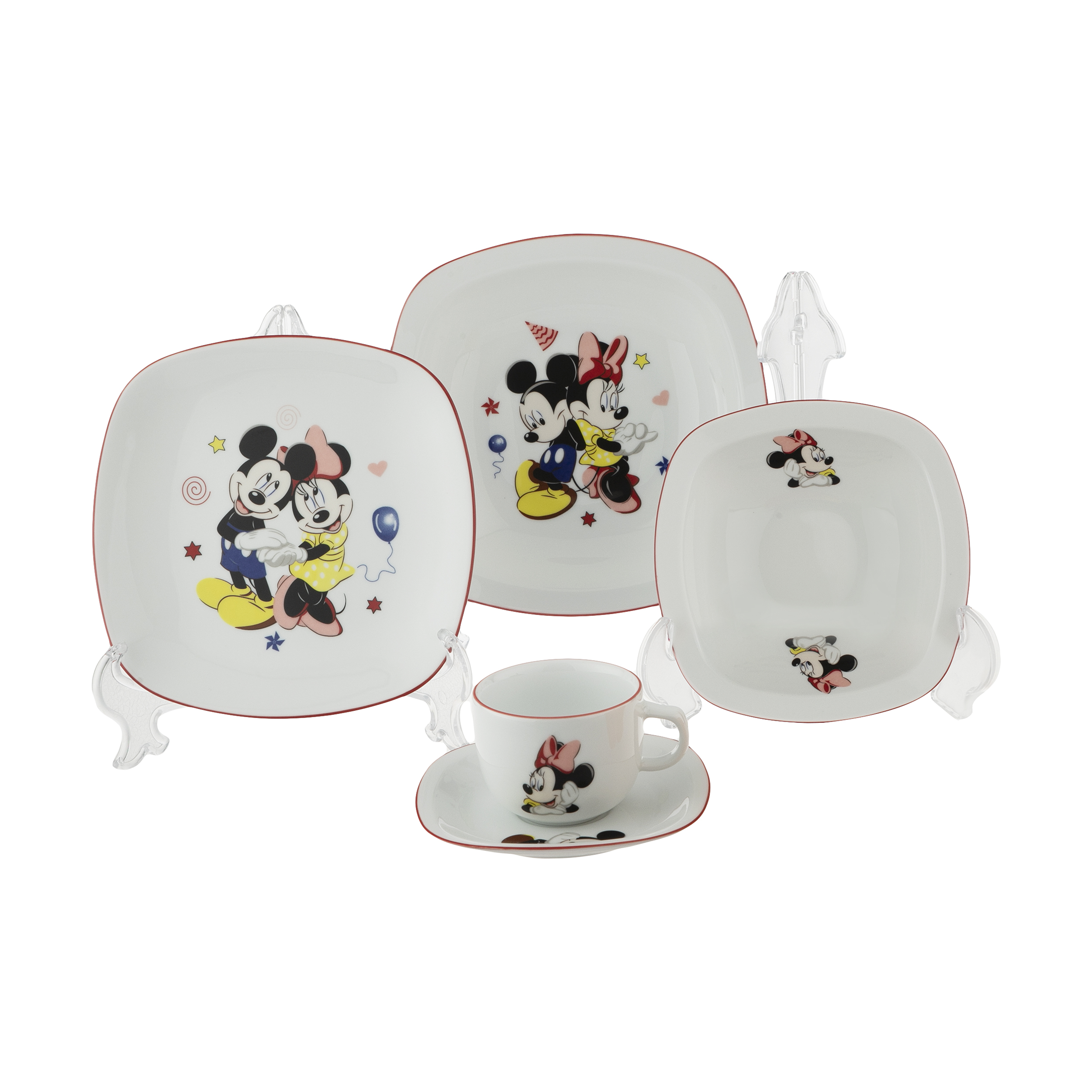 سرویس غذا خوری 5 پارچه کودک چینی زرین ایران سری ایتالیا اف مدل Mickey Mouse درجه عالی