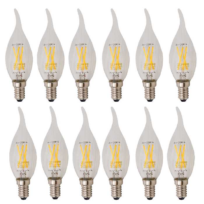 لامپ ال ای دی فیلامنتی 4 وات زد اف آر پایه E14 بسته 12 عددی