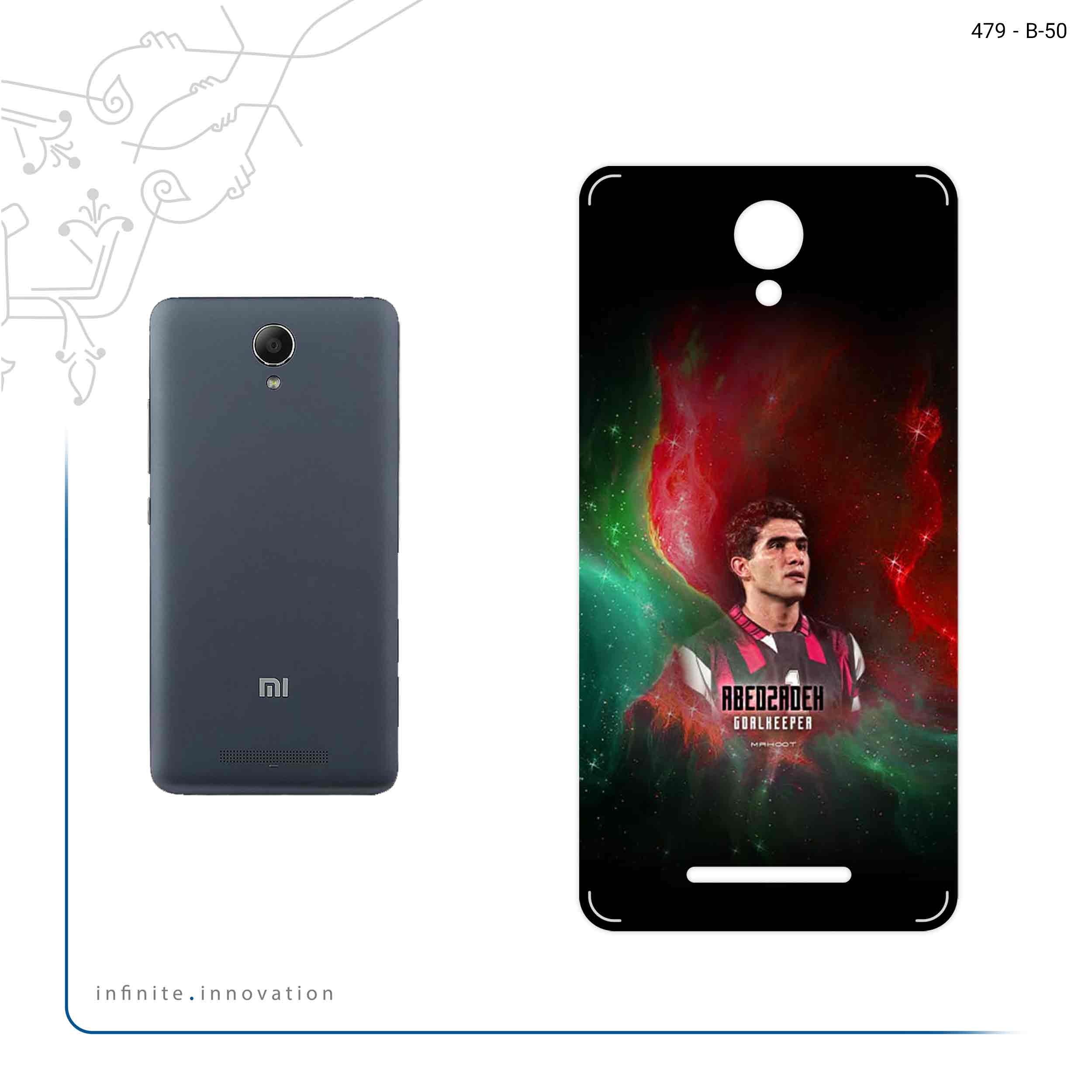 برچسب پوششی ماهوت مدل Ahmad Reza Abedzadeh مناسب برای گوشی موبایل شیائومی Redmi Note 2